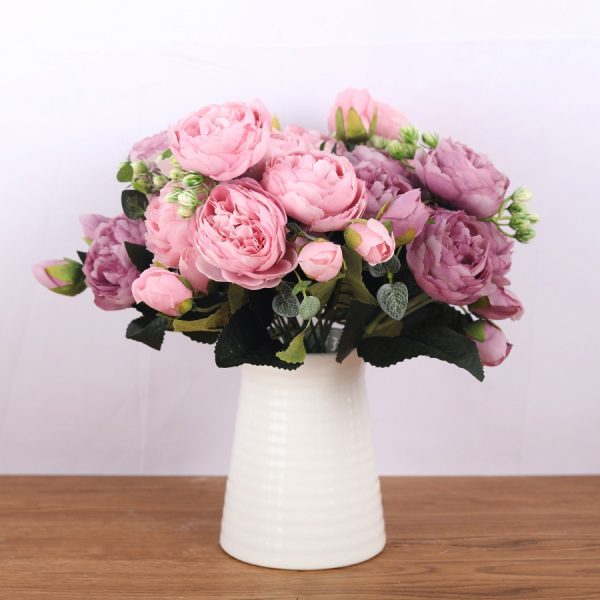 Silk Artificial Peony Flowers Set - Image 3