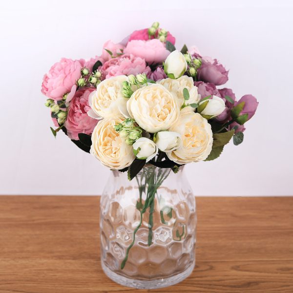 Silk Artificial Peony Flowers Set - Image 5