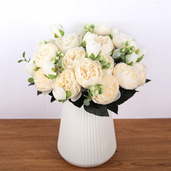 Silk Artificial Peony Flowers Set - Image 4