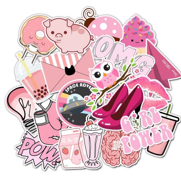 Pink Stickers 50 Pcs Set - Image 5