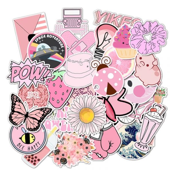 Pink Stickers 50 Pcs Set - Image 6