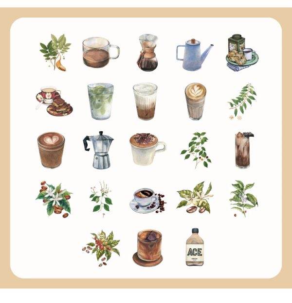 Coffee Stickers 45 Pcs Set - Image 6