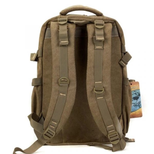 Men's Military Style Canvas Backpack - Image 5